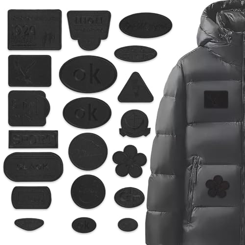 Parches Bordados para Ropa ONGNIUU 20 Unidades   Parche Plumifero Negro Parches de Planchado para Personalizar y Reparar Jeans, Chaquetas, Mochilas   Decoración DIY