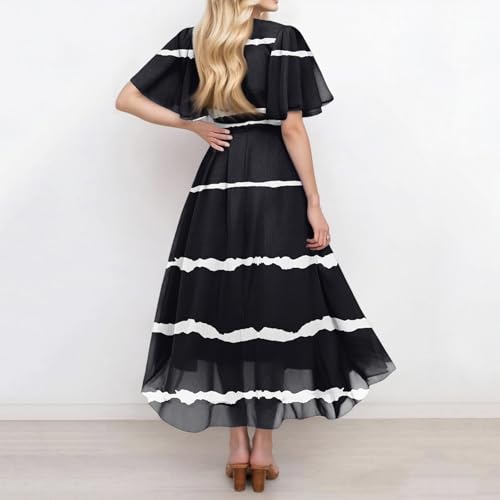 Spring Summer Chiffon Midi Dresses for Women 2025 Elegant Classy Wedding Guest Floral Formal Cocktail Prom Dress