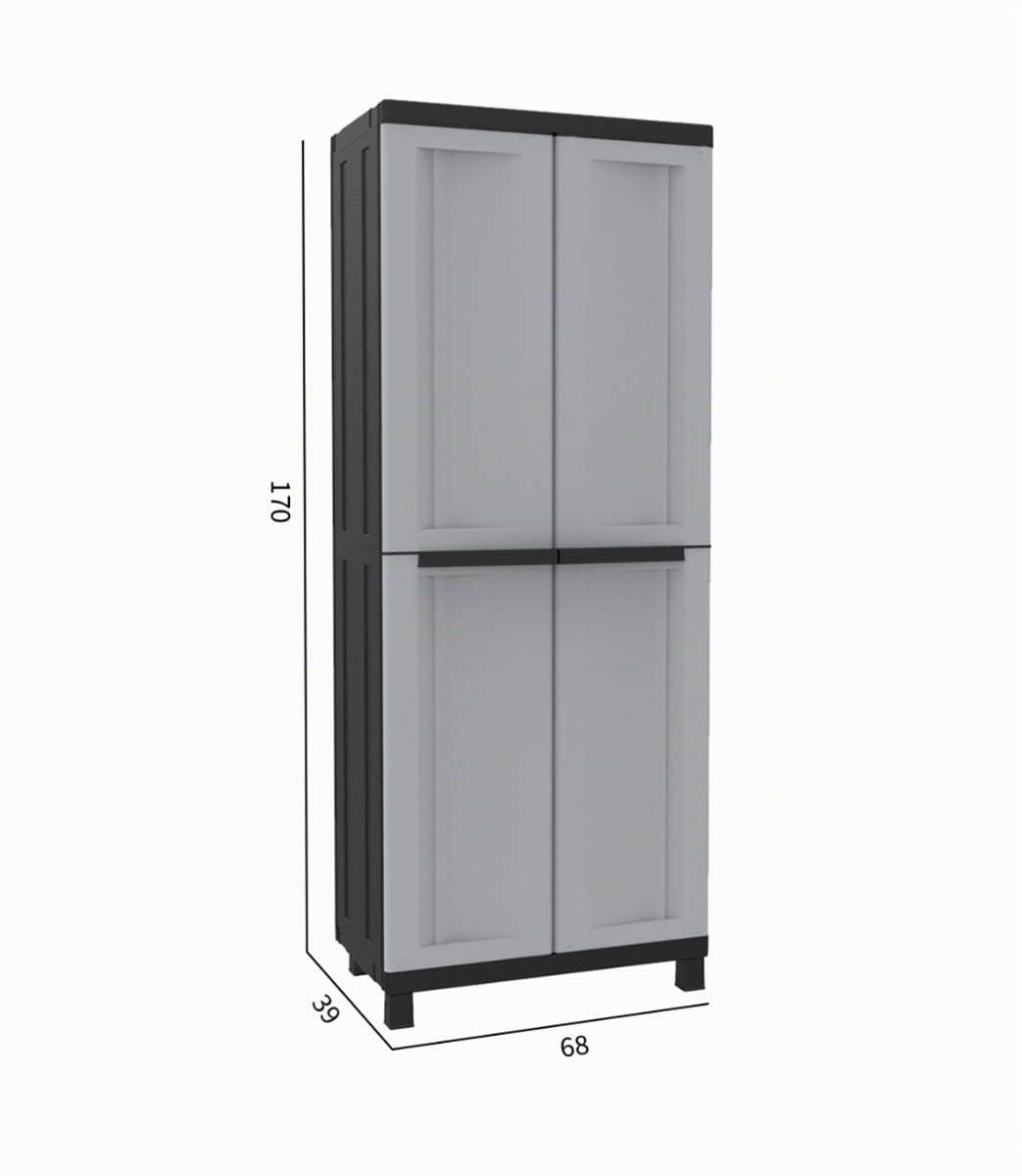 Terry, Twist Black 2680, Armario 2 Puertas, 3 Estantes Internos. 68x39x170 cm
