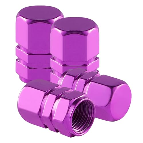4 Pack Tire Valve Stem Caps for 2010-2018 Lexus GX 460, Airtight Dust Proof Covers Anti-Rust Corrosion Resistant Air Leakproof Exterior Accessories Car,Purple