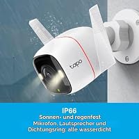 Tapo TP-Link C320WS Überwachungskamera Außen, WLAN IP Kamera, 4MP Hochauflösung, 30m Vollfarb-Nachtsicht, Bewegungserkennung, IP66 wasserdicht, Alarmmeldung,Zwei Wege Audio, Weiss, 1 Stück – Ansicht 8