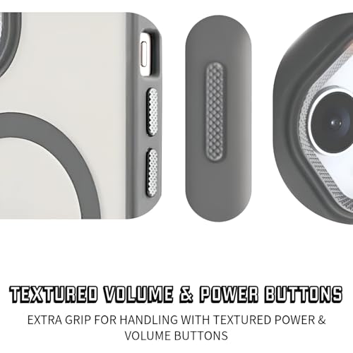 Image of Case for iPhone 14 /13 | Strong Magnetic Translucent Matte Hard Back | Camera Protection | MagSafe Compatible (TPU + Polycarbonate, Frost Gray)