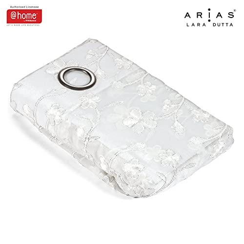 Image of @home by Nilkamal Arias Luxuria Sheers Floral Window Curtain Set of 2 White