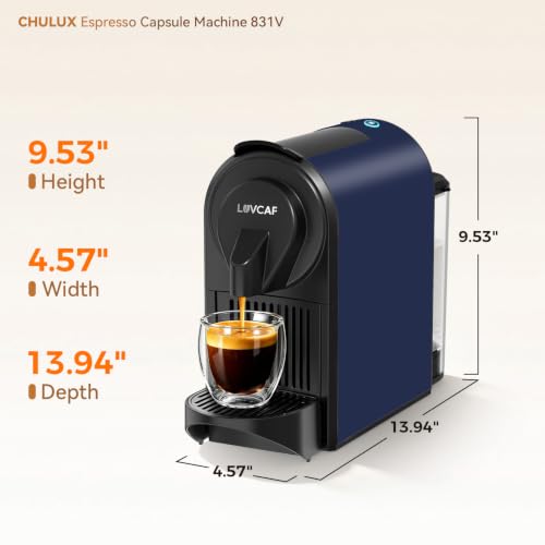 Image of CHULUX Bafe-Pro Compact Espresso Coffee Machine for Nes Original Pods, Navy