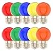 Produktbild E27 Farbige Glühbirne,Rot Orange Gelb Grün Blau,Globe Lichterkette bunt, Innen- Außen Lichterkette glühbirne, Weihnachtsbeleuchtung für Weihnachten Hochzeit Party Weihnachtsbaum-10er Pack
