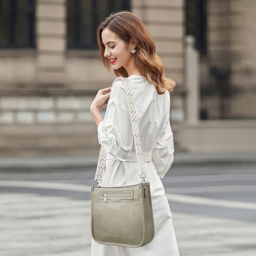 TANTOMI Crossbody Bags for Women Crossbody Purses Vegan Leather Hobo Bag Shoulder Handbags with Guitar Strap-7 Pockets — view 2