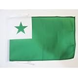 AZ FLAG Esperanto Flag 18'' x 12'' cords - international auxiliary language SMALL flags 30 x 45cm - Banner 18x12 in