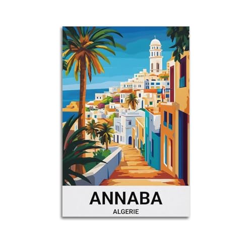 Poster de voyage vintage Annaba Algérie - Impression d'art mural - Décoration d'intérieur - 20 x 30 cm