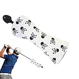 Golf Schlägerhauben Set - PU Leder Kopfschutz Für Holz Eisen Wedge | Hybrid Golfschläger Headcover Mit Totenkopf Design, Weiches Innenfutter Schutz Beim Transport Und Spiel