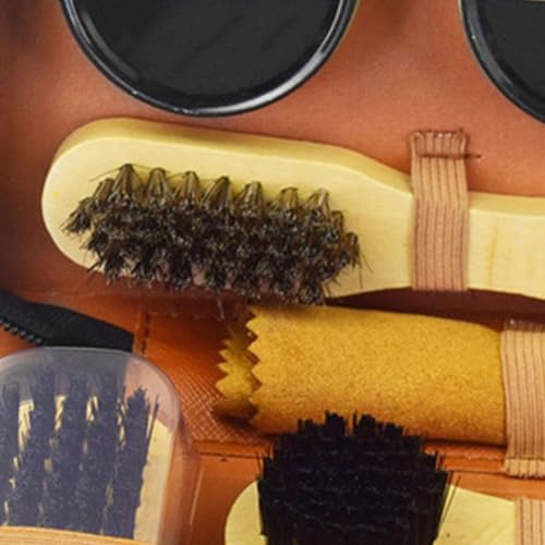 Qianly Kit completo de cuidados com calçados Kit de engraxate para sapatos Kit portátil para engraxa