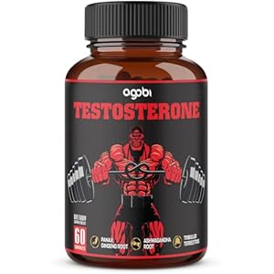 agobi Testosterone Supplement for Men – 11 Potent Herbs – Ashwagandha, Tribulus, Ginseng & More – 60 Capsules for 1 Month