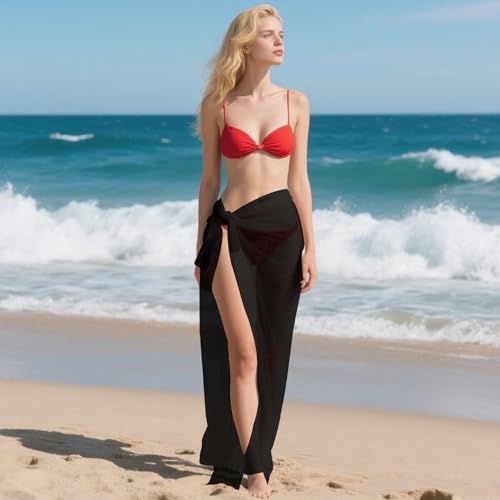 Womens Beach Swimsuit Coverup Chiffon Cover up Long Bikini Sarong Wraps Bathing Suit Cover ups for Swimwear Women2