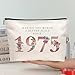 50th Birthday Gift for Women, Makeup Bag for Her, 1975 Anniversary 50 Year Old Gift Ideas for Wife, Mom, Sister, Best Friend Female, Mothers Day Cosmetic Travel Bag (Year 1975)