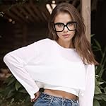 hoyuwak Oversized Square Blue Light Glasses Big Frame Computer Eyewear Thick Fashion Clear Glasses for Women Fashion - Image 5