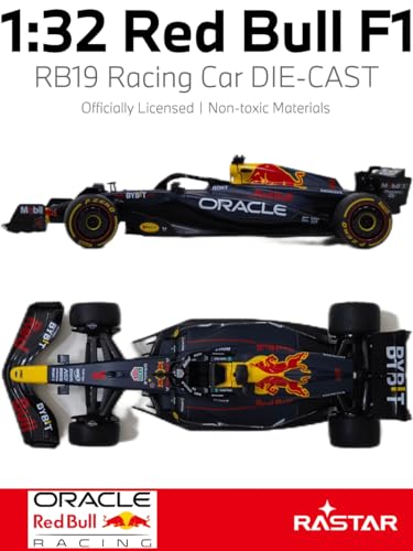 rastar 64600 132 redbull f1 die cast metal car model - officially licensed redbull f1 rb19 die-cast for play and display - ideal gift - blue