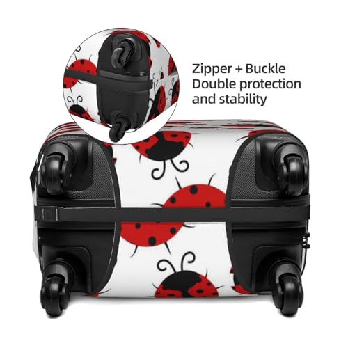 Elastic Luggage Cover Anti Scratch Dirt Covers, Red Ladybug Animal Theme Funny Cartoonish Print Travel Luggage Cover Suitcase Protector Fits 18-22 Inch Luggage4