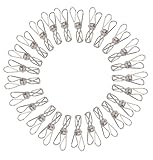 Small Chip Clips, 40 Pcs 1.7 Inch Stainless Steel High Elasticity Good Persistence for Clothespins, Paper Clips, Food Bag Clips, Clothes Pins (40)