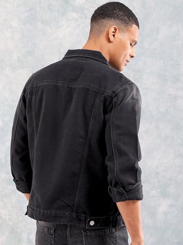 Image of The Indian Garage Co Men Black Denim Jacket