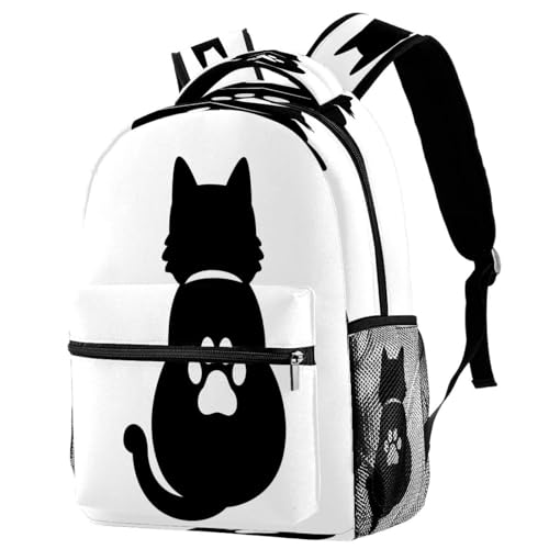 Sac à dos grand confort avec motif patte de chat pour voyage et lycée