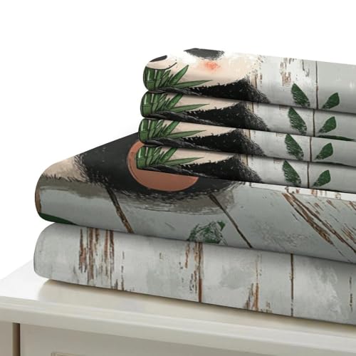 Parure de lit panda fermeture éclair pour lit simple housse couette ado 3D - 7