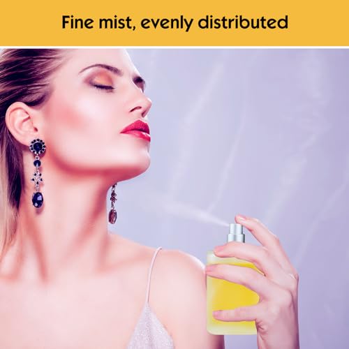 Bohoray 100ml Empty Glass Perfume Atomiser, Clear Glass Atomiser Spray Bottles, Refillable Spray Perfume Bottles Fine Mist Cosmetic Container for Travel (Grey Cover) - Image 7