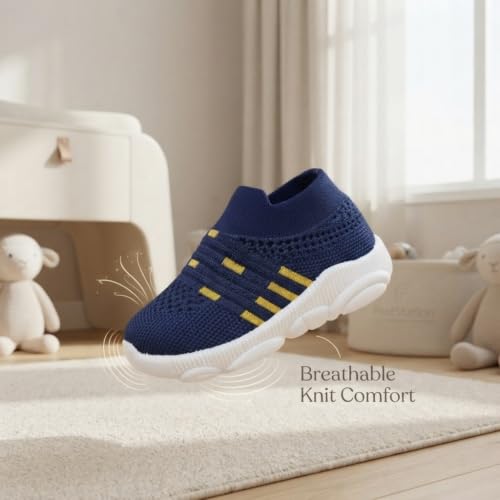 Image of Infant Shoes for Baby Boys & Girls | Musical Sound Walking Shoes | First Walker Shoes for Toddlers | Lightweight Breathable Knit Sneakers | Soft Sole Comfortable Slip On Shoes for Newborns, Babies & Kids