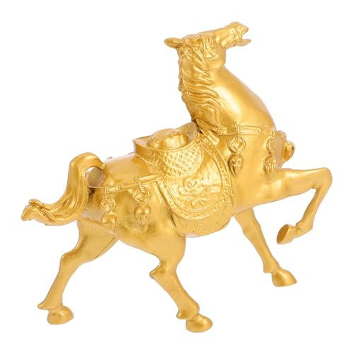 Mobestech 馬置き物 風水 馬 置物 置物 金属製 伝統と現代の融合 開運 家用 オフィス デスク装飾 安定ベース付き 幸運と繁栄の象徴 贈り物に