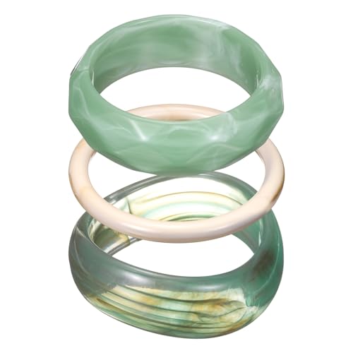 Bracelet irrégulier tendance en résine : le cadeau beige vert bleu idéal pour femme stylée