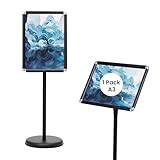 GIANTEX Porte Affiche sur Pied, Présentoir sur Pied A3 en Aluminium, Panneaux d’Afficha...
