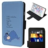 Wallet Phone Case Cover Compatible with iPhone SE 7 8 X XR 11 12 13 14 15 16 16E Plus Mini Pro Max Flip Eeyore Magnetic Clasp Style Shockproof - Cute Donkey Quote Black