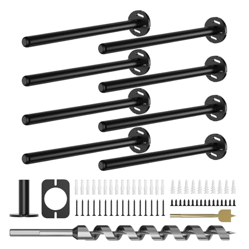 8pcs Wall Shelf Brackets Heavy Duty Floating Shelf Bracket Hidden,Invisible Black Shelving Brackets Decorative Floating Shelf Hardware Heavy Duty,Metal Shelf Support Bracket (10 inch-8pcs) 1