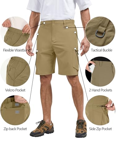 Mens Cargo Shorts, Lightweight Hiking Shorts for Men, Multi-Pocket Quick Dry Fishing ShortsFor Golf,Camping, Travel4