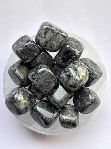 Image of Tumbled Stones, Natural Crystal Healing Stones, Home Office Decor, Aquarium Decorative Pebbles, Vase Fillers (Larvakite, 200)