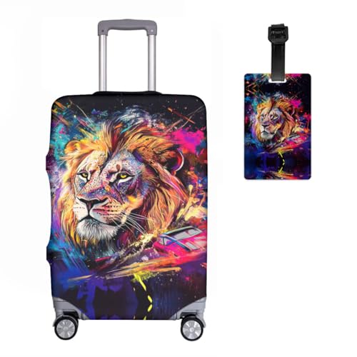 Housse de valise anti-rayures Löwe lot de 2 protections de bagages élastiques avec étiquette 3D