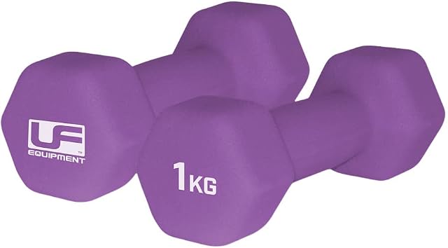 Urban Fitness Neoprene Covered Hex Dumbbells Fitness (Pair) Purple 2 x 1kg