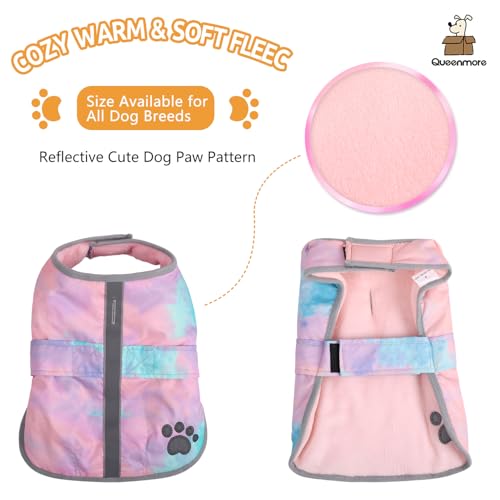 Image of Queenmore Dog Winter Coat, Cold Weather Fleece Dog Jackets for Medium Dogs