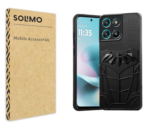 Image of Amazon Brand - Solimo Back Cover for Moto G67 Power 5G | 3D Silicon with Cloth | Shockproof | Stylish Bumper Case (Black)