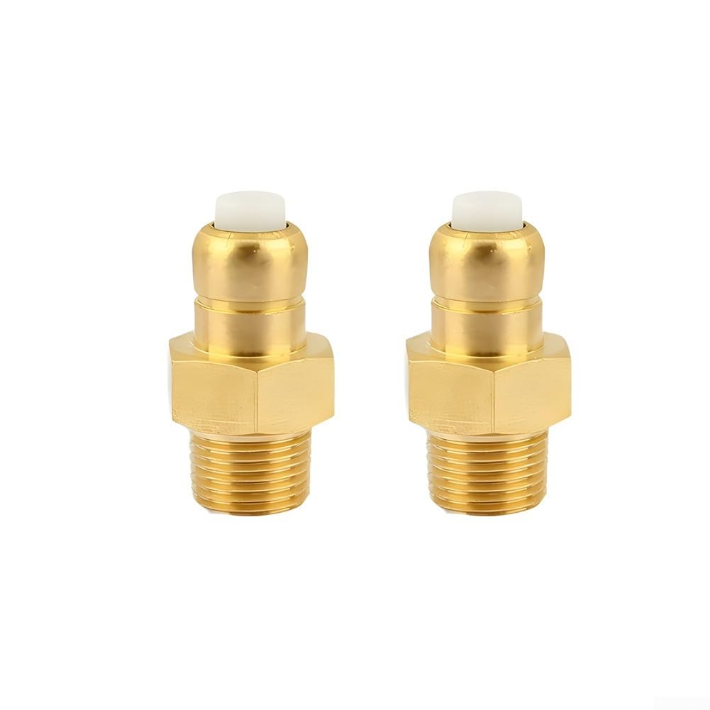 Lot de 2 valves de décharge thermique en laiton pour nettoyeur haute pression - Régulation automatique de la température - Compatible avec Homelite - Pour Karcher 3/8 NPT 1/4 NPT G3/8 - Finition dorée