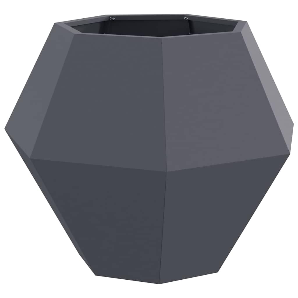 Fioriera da Giardino in Acciaio Antracite, Vaso Esterno 75x75x60 cm | Vasca rettangolare per piante e fiori, ideale per arredare il balcone, il patio o il terrazzo con stile moderno.