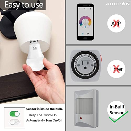 Image of Auto-ON Day /Night Sensor LED Bulb (9W) (OFF during Day, ON during Night) (One Year Warranty) White, Pack of- 4