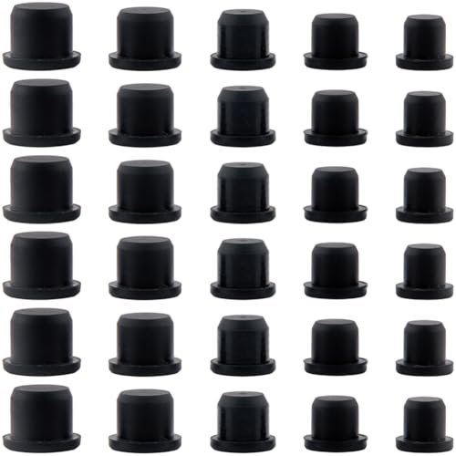 Image of GORGECRAFT 50Pcs 5 Sizes Silicone Hole Plug Black Round Rubber Waterproof Salt and Pepper Shakers Stopper Replacement Flexible Stopper Fit for 8.3-12.5mm Inner Diameter Hole Bottles Pipes Flower Pots