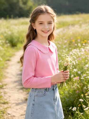 Image of LYSMuch Toddler Girl Long Sleeve Peter Pan Collar Top