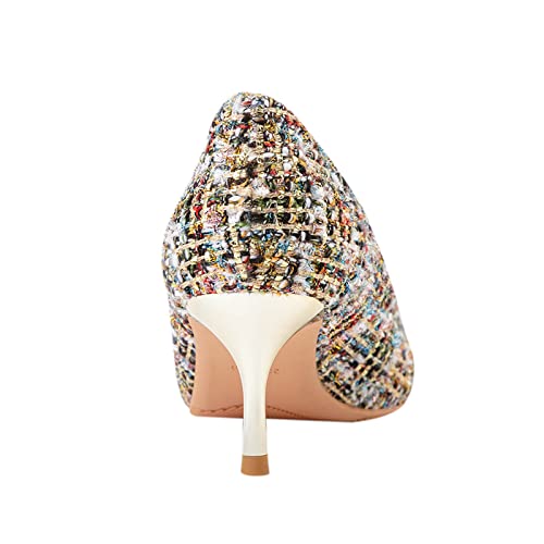 JOEupin Women Low Kitten Heel Pumps Pointed Toe Dress Shoes for Office Lady Soft Suede4