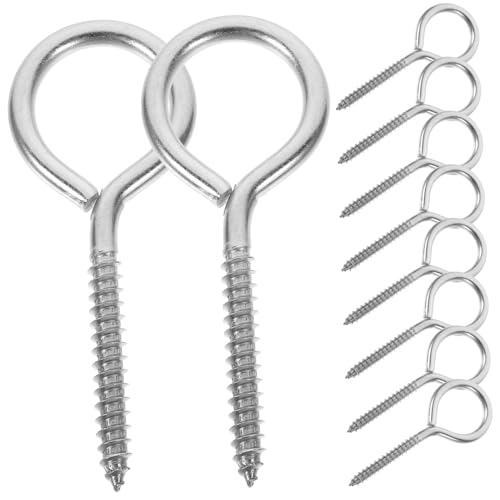 Crochets à œillet avec embout fileté MAGICLULU en métal robuste pour pose murale x10