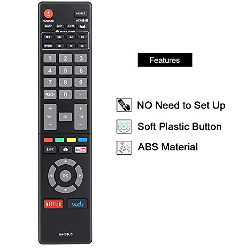 Gvirtue New Nh409Ud Replacement Remote Control Fit For Magnavox Led Smart Hdtv Tv Sub Nh419Ud Nh400Ud Nh402Ud Nh404Ud Nh405Ud Nh401Ud Nh410Up  Nh410Ud Nh416Up Nh424Up Nh425Ud  (1- Pack Only) #TOP3