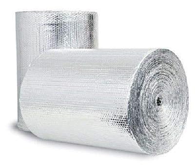 Double Bubble Reflective Thermal Aluminum Foil Radiant Heat Vapor Barrier Insulation: (16" X 5 Ft) Heavy Duty (Water Proof No Tear): Walls Windows Garages Attics Air Ducts HVAC Vehicle Etc