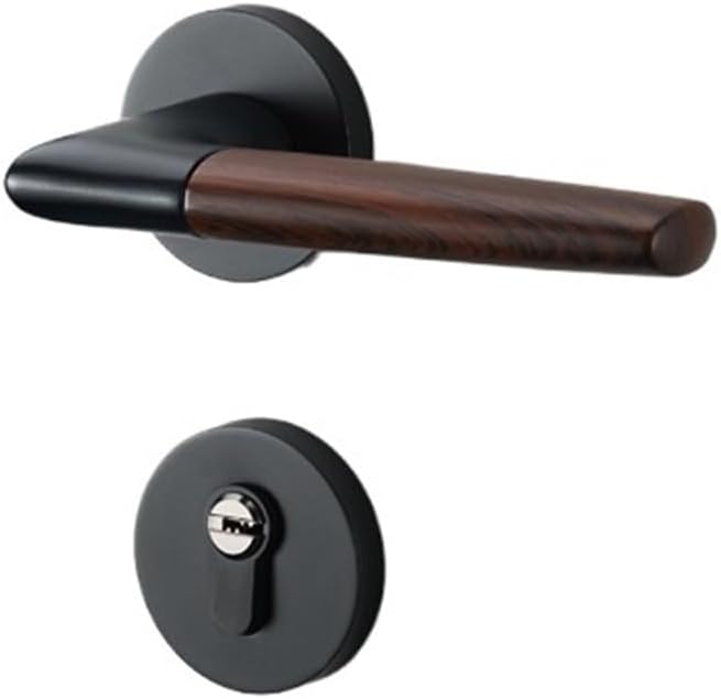 Chinese Door Lock Indoor Bedroom Home Room Door Lock Wood Grain Golden Lock Mute Door Handle Magnetic Suction Wooden Door Lock(F Model Silent)