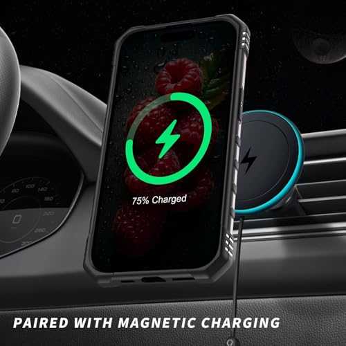 Coque iPhone 15 antichoc : étui magnétique rose anti-chute