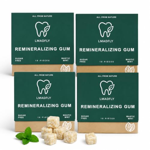 Remineralizing Chewing Gum with Hydroxyapatite, Xylitol - Enamel Protection, Fresh Breath Oral Health, No Aspartame, Dyes, Gluten, Sugar Free, Natural Xylitol Gum - Mastic Mint - image 1