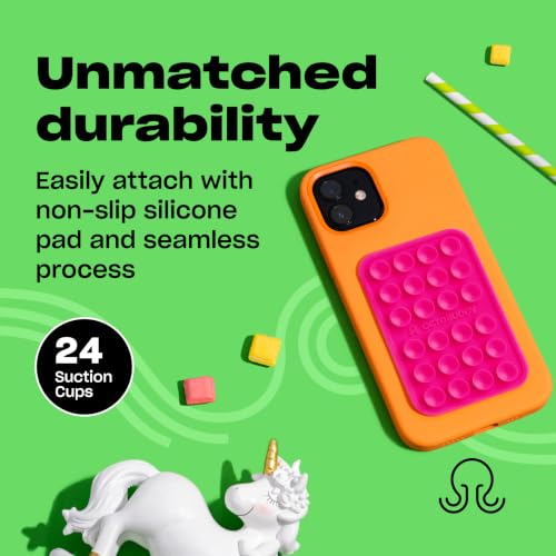 Image of OCTOBUDDY Classic - Silicone Suction Phone Case Adhesive Mount, Hot Pink